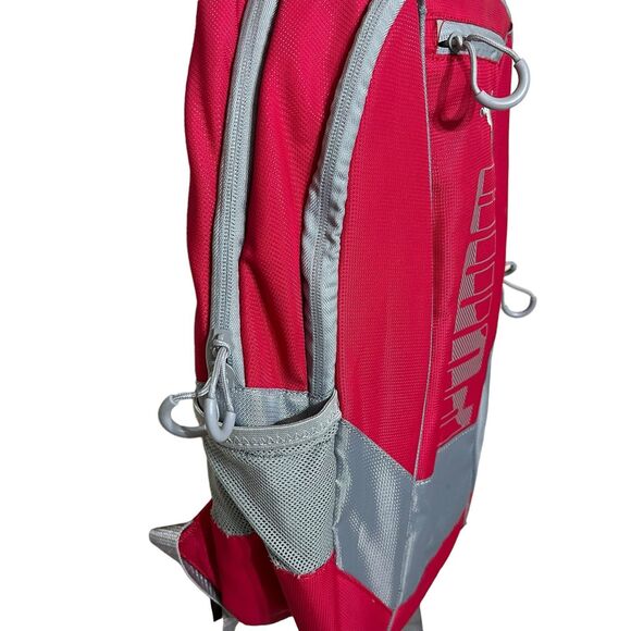 PUMA Deck Pink Light Grey Laptop Tablet Backpack With Multiple Compartments - Picture 7 of 9